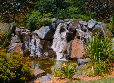 retaining wall water fall