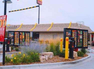 Naturalistic boulder landscaped for McDonalds