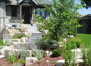 Natural stone Boulder staircase