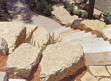 Natural stone in staircase