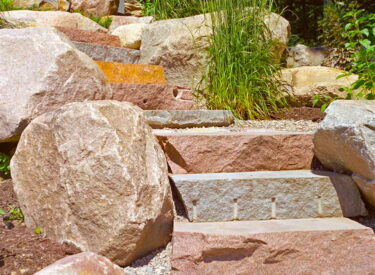 Natural stone steps