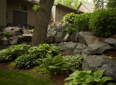 Stunning landscape design with boulders